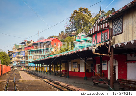 Train station in Ghoom near Darjeeling, India Train station in Ghoom near Darjeeling, India 124576215