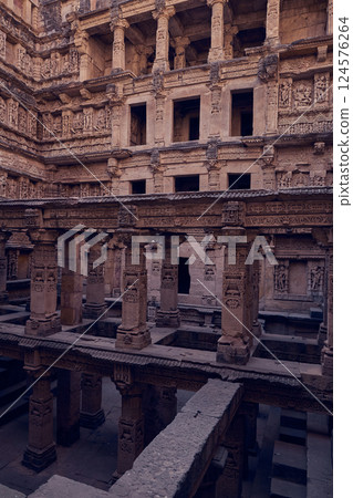 Rani Ki Vav temple and Stepwell in Patan city, India Rani Ki Vav temple and Stepwell in Patan city, India 124576264