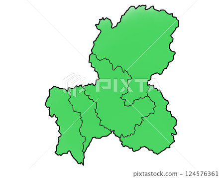 A slightly loose map of Gifu Prefecture divided into regions 124576361