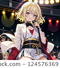 Idols singing and dancing on stage 124576369