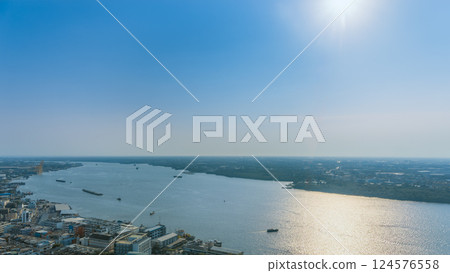 泰國北欖府湄南河下游流域景觀 泰國北欖府湄南河下游流域景觀 124576558