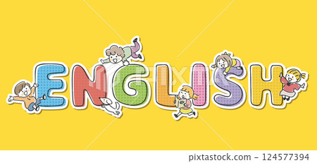 英語和兒童插圖 124577394