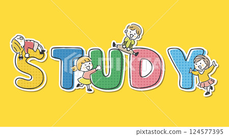 英語和兒童插圖 124577395
