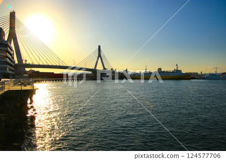 Passing on the history of crossing the strait and connecting Seikan… Seikan Ferry “Hakkoda Maru” and Aomori Bay Bridge Passing on the history of crossing the strait and connecting Seikan… Seikan Ferry “Hakkoda Maru” and Aomori Bay Bridge 124577706