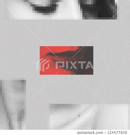 Abstract woman portrait collage illustration 124577839