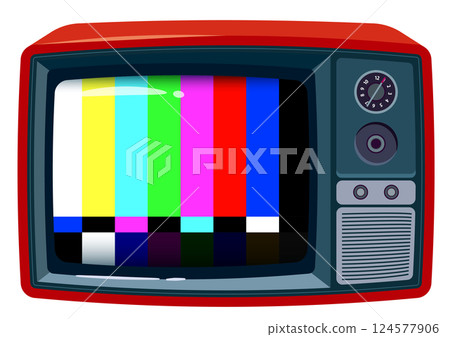 紅色復古電視插圖 124577906