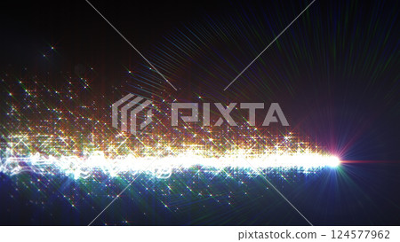 帶鏡頭光暈的水平星塵光效 - 白色 帶鏡頭光暈的水平星塵光效 - 白色 124577962