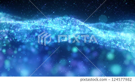 Wavy light particle illumination - Blue 124577982