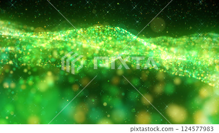 Wavy light particle illumination - Green 124577983