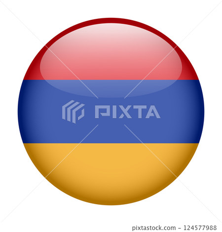 flag of Armenia, button round glossy icon flag of Armenia, button round glossy icon 124577988