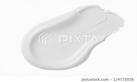 Cosmetic cream smear, skincare product texture, white lotion sample, beauty treatment, facial hydration, soft moisturizer, smooth spread, wellness care, silky surface, isolated background Cosmetic cream smear, skincare product texture, white lotion sample, beauty treatment, facial hydration, soft moisturizer, smooth spread, wellness care, silky surface, isolated background 124578056