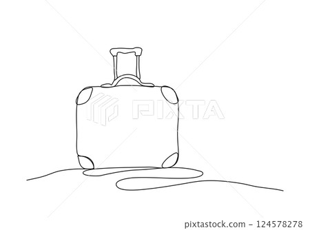 Suitcase. One line drawing animation with alpha channel. Suitcase. One line drawing animation with alpha channel. 124578278