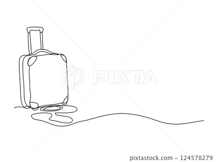 Suitcase. One line drawing animation with alpha channel. Suitcase. One line drawing animation with alpha channel. 124578279