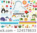 Summer vacation Cute summer illustration material set 124578633