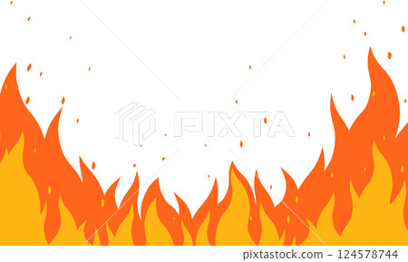 燃燒的火焰的插圖 124578744