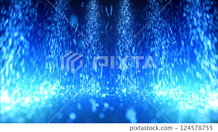A huge curtain of sparks falling - Blue 124578755