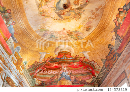 interiors of National palace of Mafra, portugal 124578819
