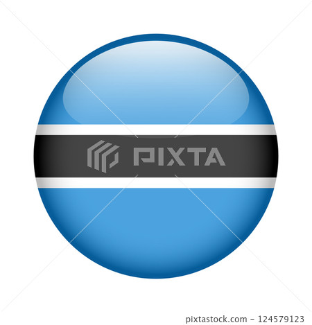 flag of Botswana, button round glossy icon 124579123