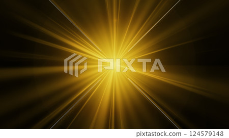 從中心輻射的光-黃色 從中心輻射的光-黃色 124579148