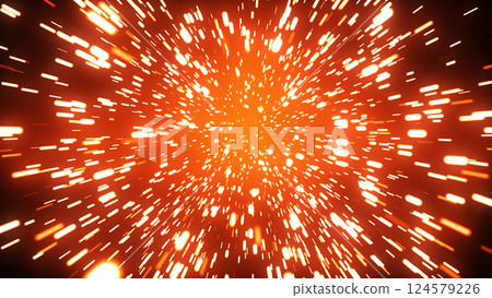Laser-like explosion of light - Red Laser-like explosion of light - Red 124579226