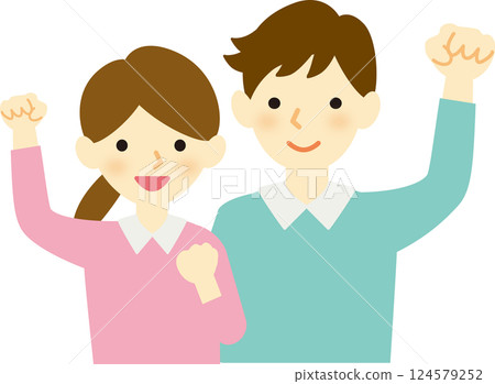 男人和女人握拳 124579252