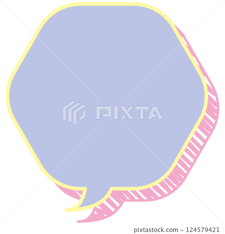 Speech bubble illustration 5 [Graffiti-style shadow (purple)] 124579421
