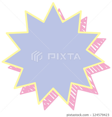 Speech bubble illustration 7 [Graffiti-style shadow (purple)] 124579423