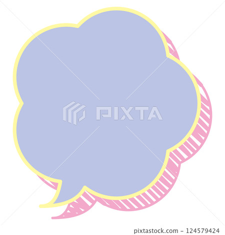 Speech bubble illustration 8 [Graffiti-style shadow (purple)] 124579424