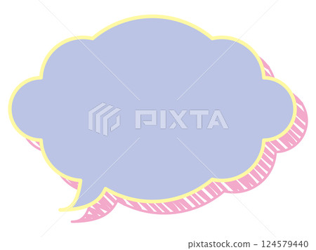 Speech bubble illustration 23 [Graffiti-style shadow (purple)] 124579440