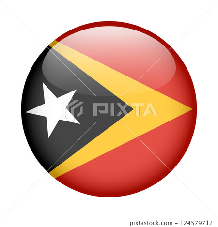 flag of East Timor, button round glossy icon flag of East Timor, button round glossy icon 124579712