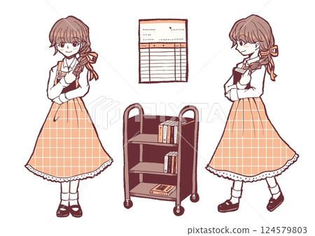 一個女人拿著一本書 一個女人拿著一本書 124579803