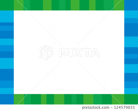 Geometric pattern frame blue green 124579833