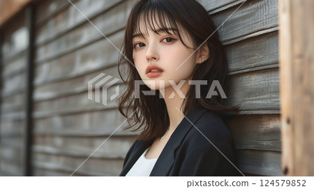 一個穿夾克的女人 124579852