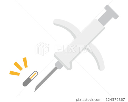 用於嵌入微晶片的注射器圖示 124579867