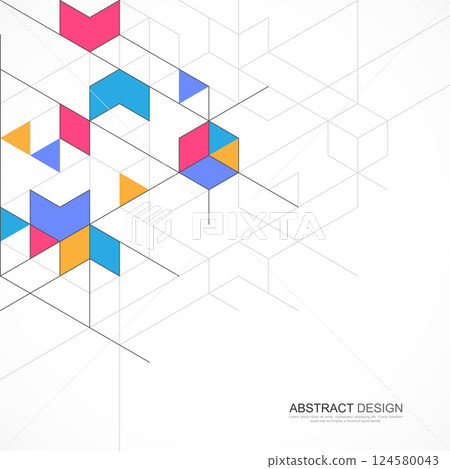 Creative idea of modern design with abstract geometric background. Minimalistic vector texture with polygonal pattern. 124580043