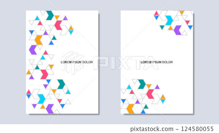 Creative idea of modern design with abstract geometric background. Minimalistic vector texture with polygonal pattern. Template for cover brochure, layout, flyer, book, banner. Creative idea of modern design with abstract geometric background. Minimalistic vector texture with polygonal pattern. Template for cover brochure, layout, flyer, book, banner. 124580055