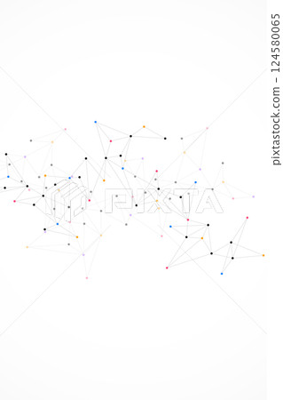 Vector illustration of minimalistic design with connecting the dots and lines. Abstract geometric background of science and technology concept. 124580065