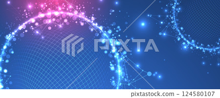 Futuristic glowing technology sphere vector art. The design gives a high-tech cybernetic feel, symbolizing digital networks, AI, or virtual reality. Futuristic glowing technology sphere vector art. The design gives a high-tech cybernetic feel, symbolizing digital networks, AI, or virtual reality. 124580107