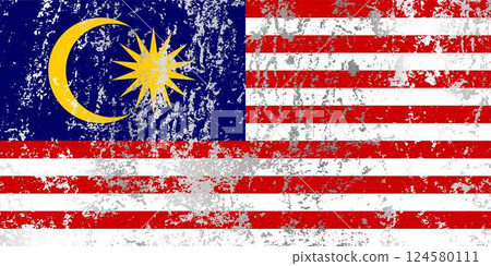 Malaysia flag with grunge effect. 124580111