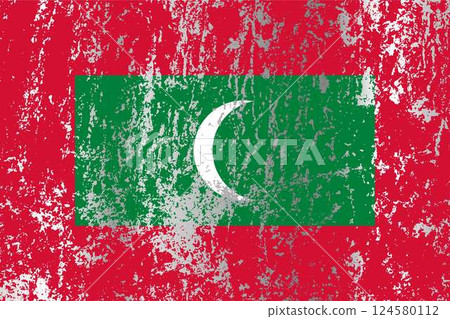 Maldives flag with grunge effect. Maldives flag with grunge effect. 124580112