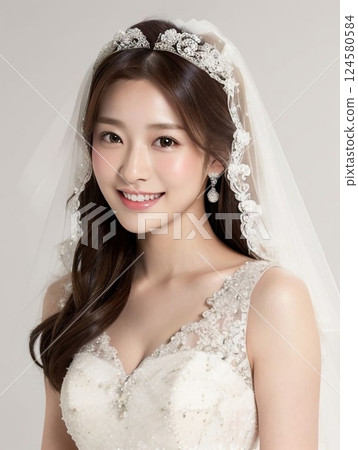 Woman in wedding dress Woman in wedding dress 124580584