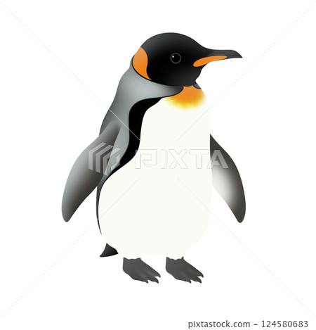 可愛的國王企鵝插圖 124580683
