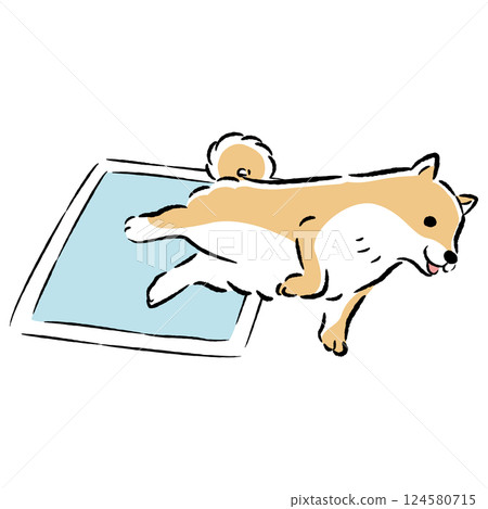 寵物床單和狗的手繪插圖 124580715