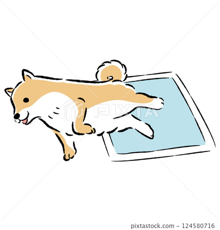 寵物床單和狗的手繪插圖 124580716