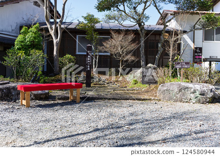 Scenery of the temple grounds at Josenji Temple, a natural monument with a weeping cherry tree that is over 300 years old, in Gokase Town, Miyazaki Prefecture 124580944