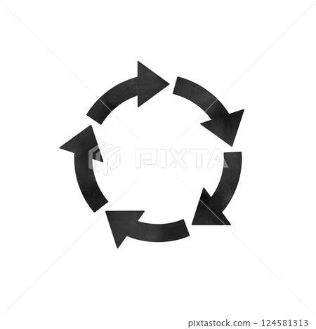 Circulation flow icon (black, 5 lines) Circulation flow icon (black, 5 lines) 124581313