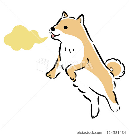Dog bad breath illustration 124581484
