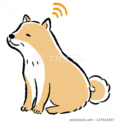 Illustration of a deaf senior dog (hearing impaired) Illustration of a deaf senior dog (hearing impaired) 124581487