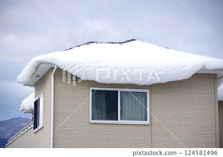 房屋屋頂上的雪簷 房屋屋頂上的雪簷 124581496