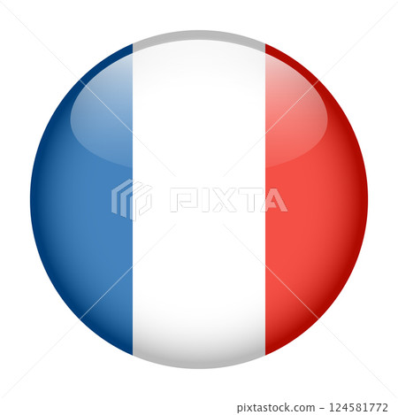 flag of France, button round glossy icon flag of France, button round glossy icon 124581772